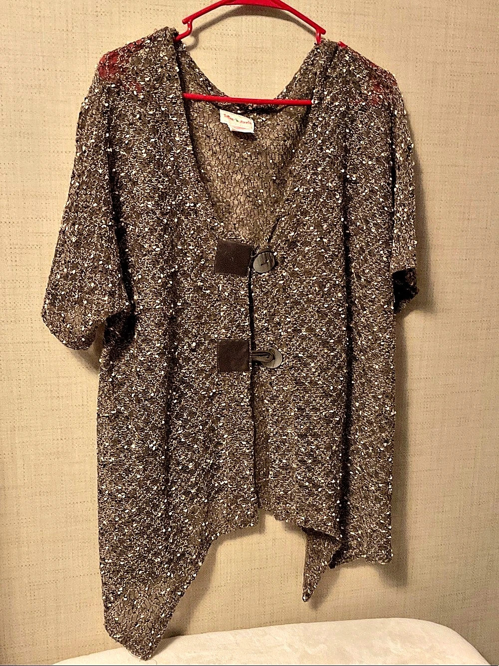 Toffee & Apple Sequin Asymmetrical Tunic Brown Size XXL Like New